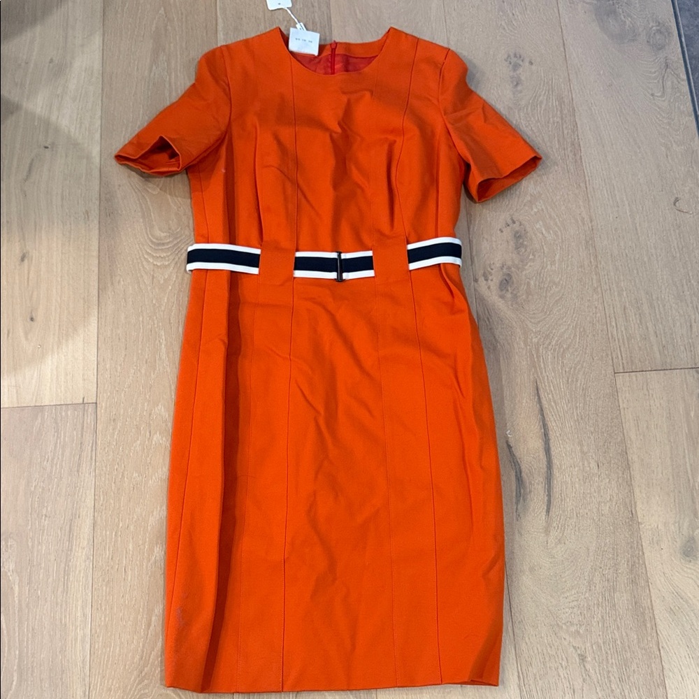 Akris Punto Elegant Orange Dress with Belt Detail